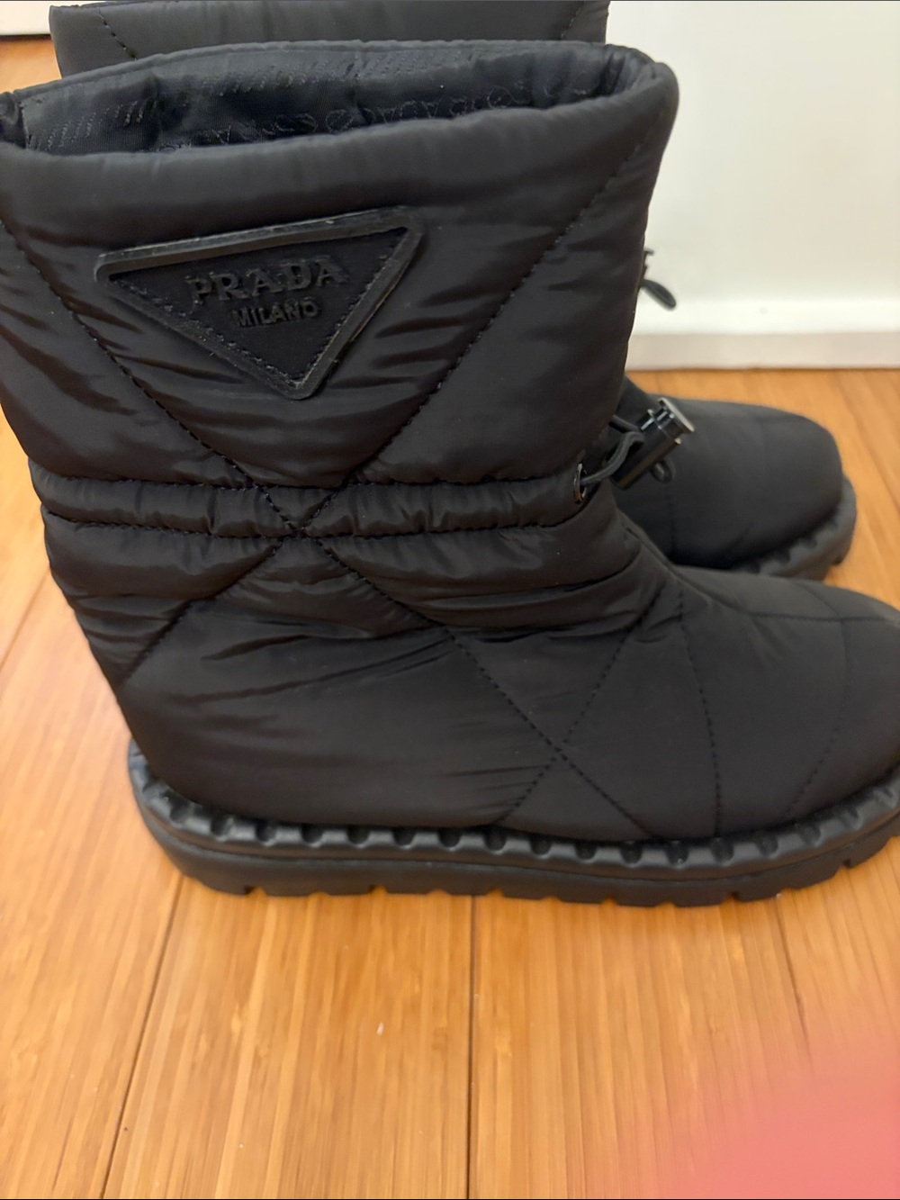 Prada Quilted Black snow Winter Boots
